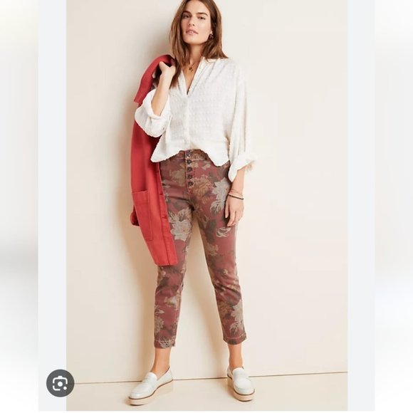 Anthropologie Floral Print Jeans - Picture 3 of 6